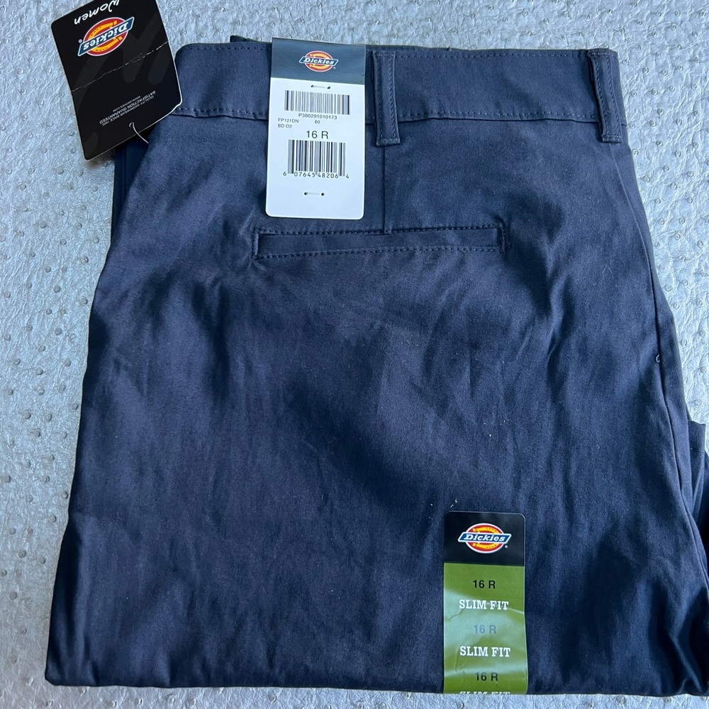 Brand new dickies twill slim fit boot cut pants for woman